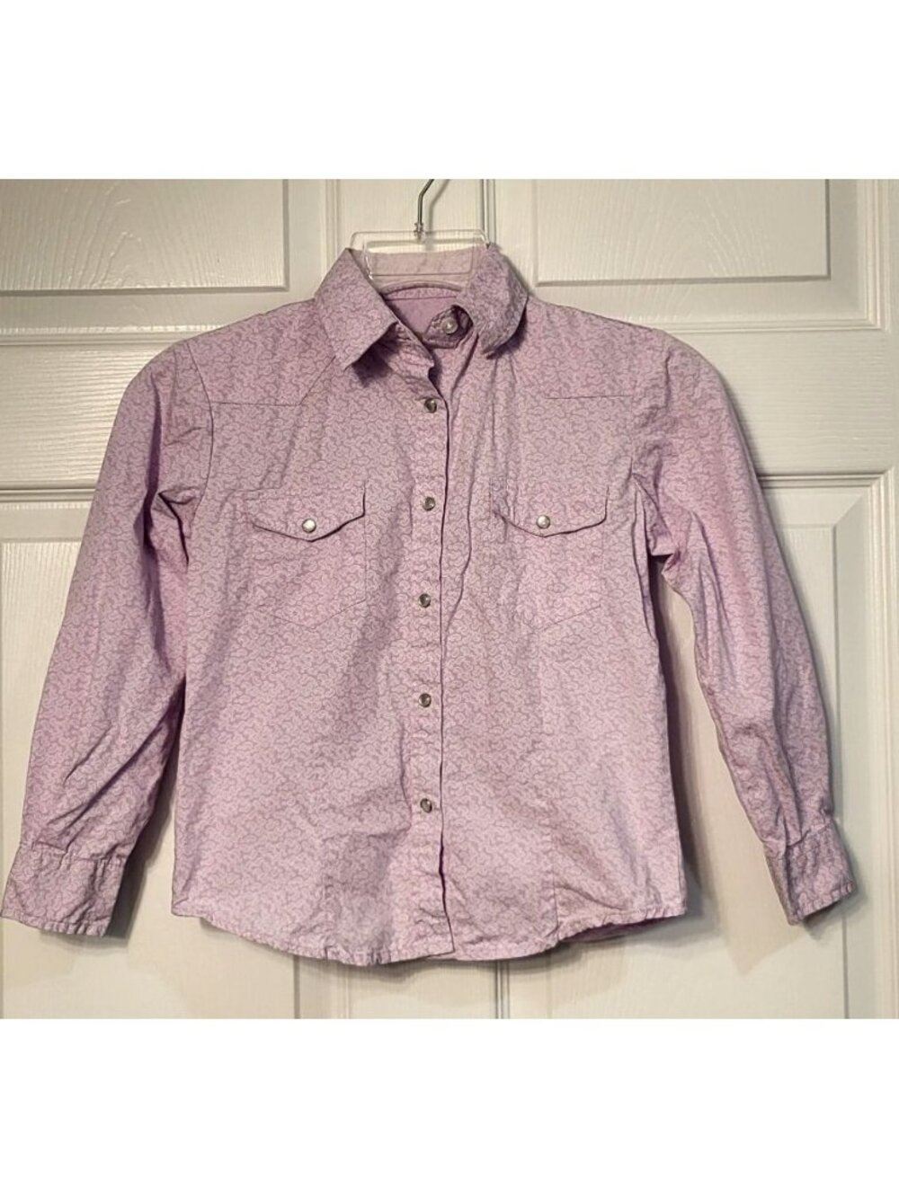 Cedar Rose Purple Paisley Western Long Sleeve Pearl Snap Medium Cotton Cowgirl
